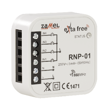 Émetteur sans fil; EXTA FREE; IP20; 230VAC; pour boîtier; 250m; RNP-01 ZAMEL