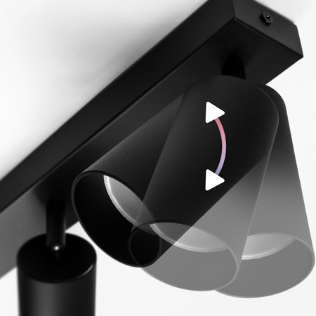 Plafonnier spot pour plafond 3xGU10 noir MALGA 3 Edo Solutions