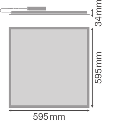 Panneau carré LED COMP 60x60 33W 4000K 3630lm blanc Ledvance