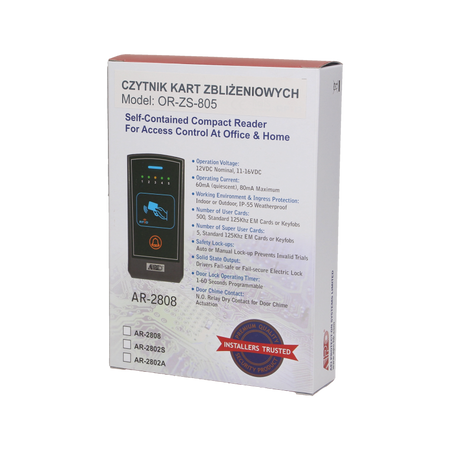 Lecteur de cartes de proximité, IP55, OR-ZS-805, Orno