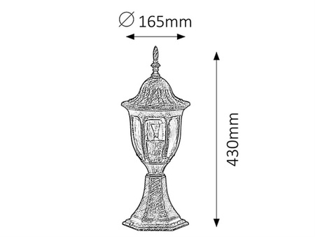 MILANO lampe de jardin sur pied or antique E27 60W IP43 Rabalux