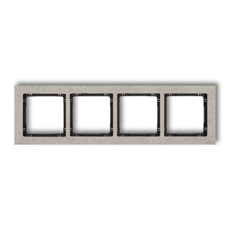 Cadre quadruple universel béton (cadre gris clair, fond noir) gris clair Karlik Deco 27-12-DRB-4