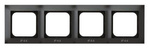 Plaque de finition quadruple pour interrupteurs IP44, anthracite Ospel Impresja RH-4Y/50