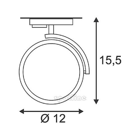 KALU TRACK spot pour rail 1 allumage, intérieur, noir, GU10/QPAR111, 75W max, SLV