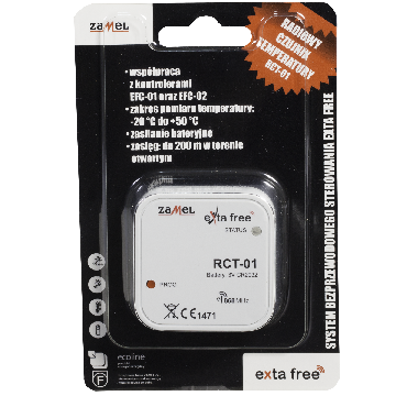 Capteur sans fil de température; EXTA FREE; IP20; 3VDC; 200m; RCT-01 ZAMEL