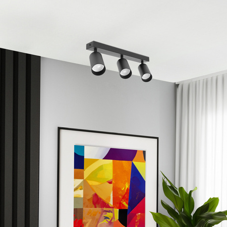 Plafonnier spot pour plafond 3xGU10 noir MALGA 3 Edo Solutions