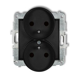 Mécanisme de prise double pour cadre avec terre 2x(2P+Z) (obturateurs) noir mat 12MGPR-2zp Karlik Mini
