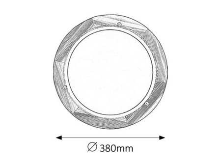 Plafond UFO blanc, bois naturel 2x E27 60W IP20 Rabalux