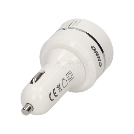 Chargeur de voiture USB 3-en-1 avec câble rétractable automatiquement, OR-AE-1390 Orno