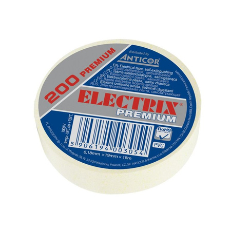 Ruban isolant électrique en PVC 19mm x 18m Premium Anticor 200 rainbow set