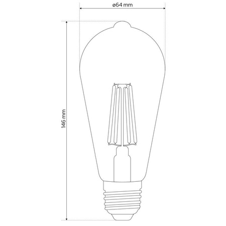 RUVA Smart EDISON ampoule LED, dimmable, E27 7W 2700-6500K 806lm WiFi Tuya Smart EDO777430 EDO Solutions