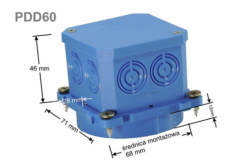 Caisson en bois pour murs creux, plaque de plâtre fi 60 mm PDD60 Simet