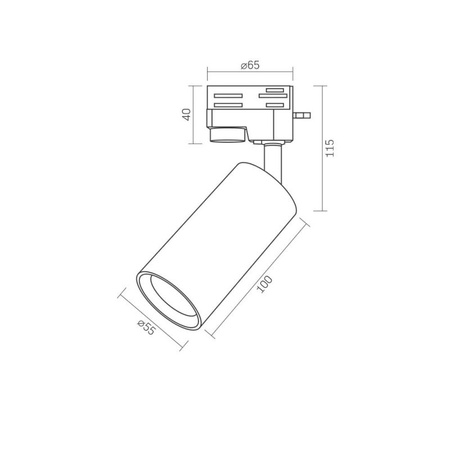 Support de rail spot GU10 Max 30W Noir VL-SPF06C-B