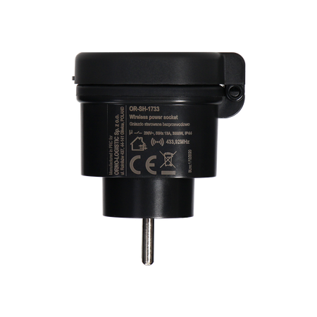 Prise extérieure avec commande sans fil, avec récepteur radio, IP44, ORNO Smart Home
