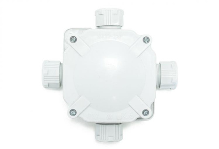 Boîte hermétique pour montage en saillie, 122x122x44.6mm, IP67, 4xPG27, gris, 6455-27P/2, SEZ