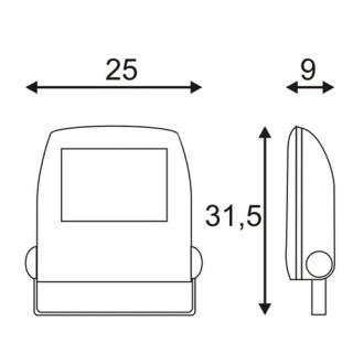 Luminaire de façade extérieur FLOOD LIGHT LED, 3000K, IP65, noir mat, 100°, 36W, SLV