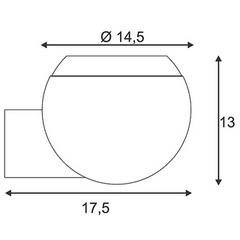 LIGHT EYE BALL applique chrome/blanche, GU10, max 75W, SLV