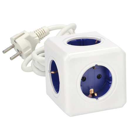 Allocacoc Extended PowerCube avec câble de 1,5 m, Type F Schuko - bleu