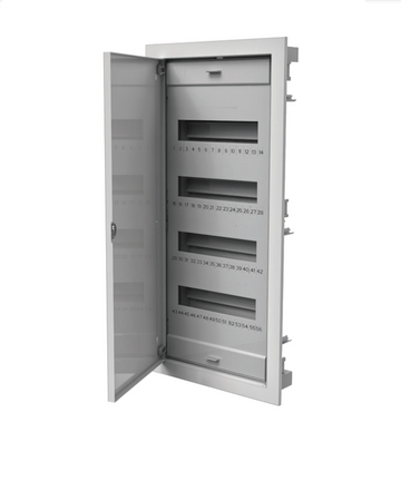 Tableau de distribution modulaire 4x12 encastré avec porte métallique IP40 C.1548 Pawbol