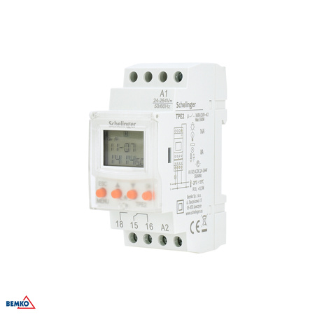 Horloge hebdomadaire électronique 7D sur rail DIN Schelinger