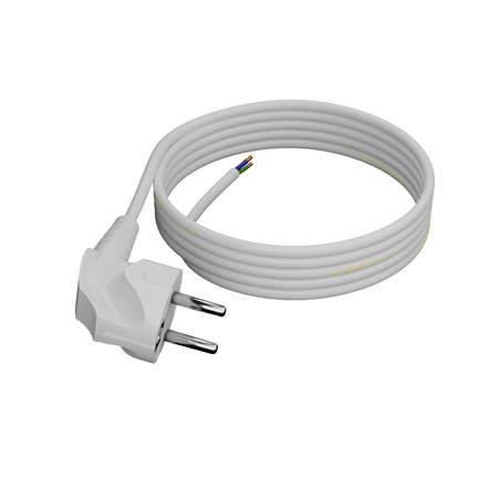 Câble d’alimentation 3x1mm 3m avec fiche coudée Uni-schuko 16A 250V Plastrol