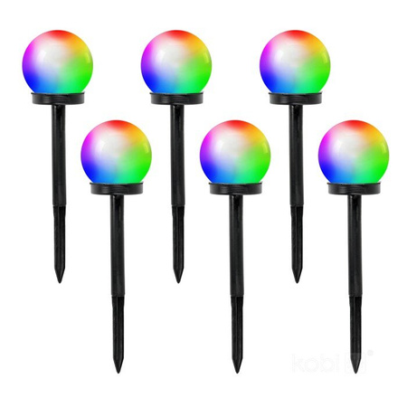 Lampe solaire LED SPHERE 0.12W RGB 6-pack LED2B