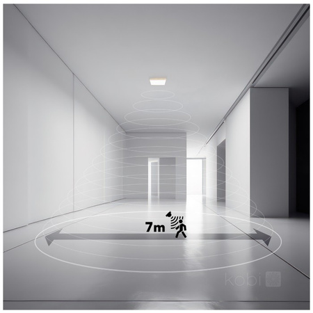 Plafond LED NIVERA SQUARE 18W 3CCT 3000/4000/6000K LX avec capteur de mouvement et crépusculaire IP54 blanc carré Kobi Premium