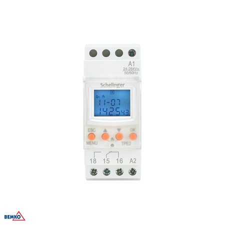 Horloge hebdomadaire électronique 7D sur rail DIN Schelinger