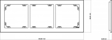 Cadre triple universel béton (cadre gris clair, fond noir) gris clair Karlik Deco 27-12-DRB-3