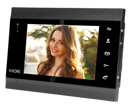 Kit vidéo-interphone, combiné, écran LCD 7", menu OSD, WI-FI + téléphone APP, avec emplacement pour carte mémoire TF, caméra Full HD 1080p, clavier et lecteur de cartes et porte-clés de proximité 13.56MHz, noir, VIFIS Full HD