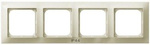 Plaque de finition quadruple pour interrupteurs IP44, écru Ospel Impresja RH-4Y/27