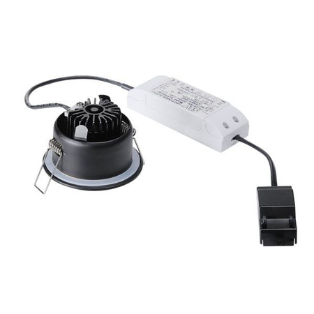 OUT 65 encastré de plafond extérieur, rond, noir, LED, 11W, 3000K, IP65, variable Triac, SLV