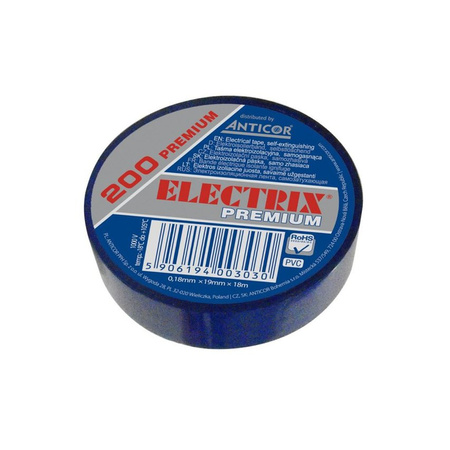 Ruban isolant électrique en PVC 19mm x 18m Premium Anticor 200 rainbow set