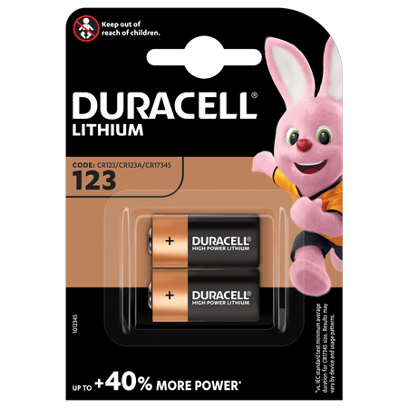 Piles au lithium haute puissance Duracell CR123 3v / 2pcs