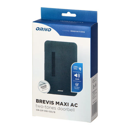 Sonnerie électromécanique bicolore BREVIS MAXI AC, 230V, noir