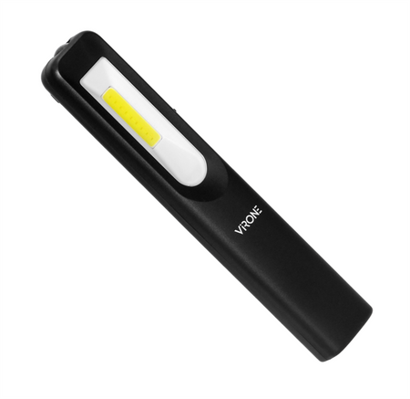 Torche d'atelier LED 3W 200lm + 3W 150lm, 1200mAh, 3 fonctions 100%, 50%, LED frontale, aimant, dragonne