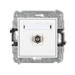 Mécanisme de prise d'antenne simple de type F (SAT) nickelé blanc MGF-1 Karlik Mini