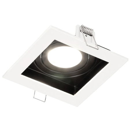 Spot de plafond encastré RUTEN 1 Blanc IP20 carré blanc-noir EDO777128 Edo Solutions