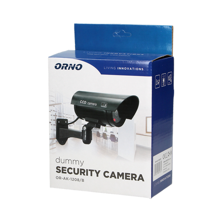 Caméra de surveillance CCTV factice, alimentée par batterie, noire