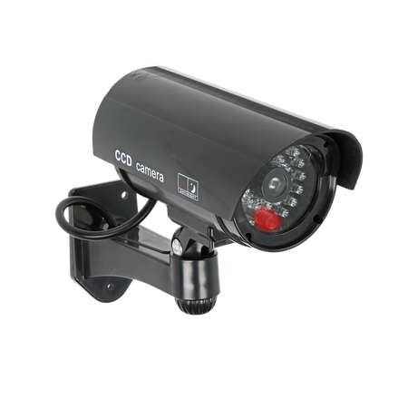 Caméra de surveillance CCTV factice, alimentée par batterie, noire