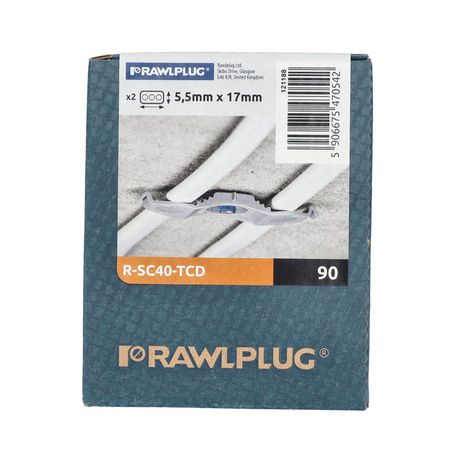 Serre-câble encastré double 17 mm Boîte en carton renforcé PA 90 pcs.