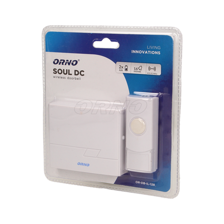 Sonnerie sans fil à piles SOUL DC, 16 mélodies, OR-DB-IL-128, Orno