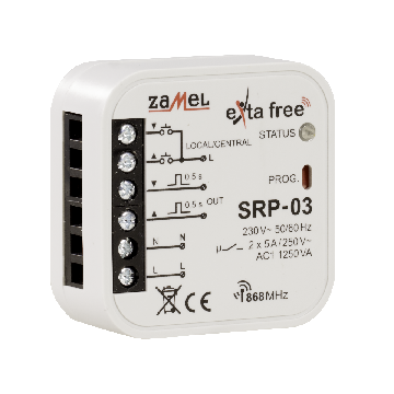 Pilote de stores; EXTA FREE; IP20; 230VAC; NO x2; pour boîtier; SRP-03 ZAMEL