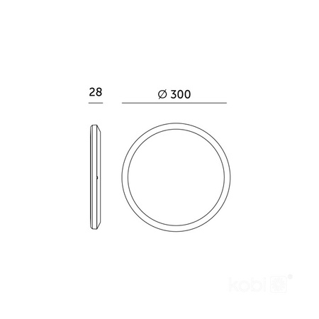 Plafonnier LED NIVERA CIRCLE 24W 3CCT 3000/4000/6000K IP54 noir rond Kobi Premium