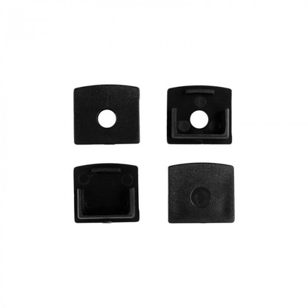 Profilé d'encastrement GP02 noir + diffuseur 2m + embouts Eco Light