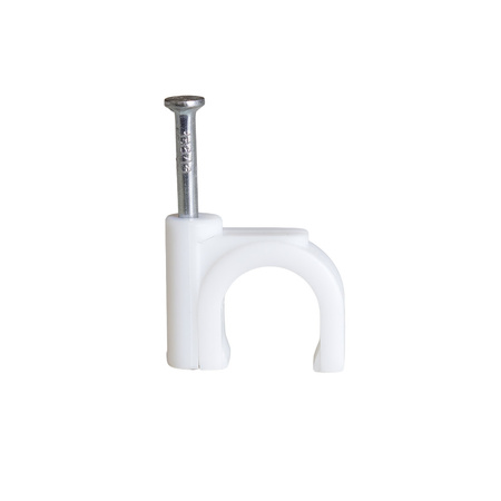 Attache-câble avec clou rond type FLOP fi 18mm blanc (pack. 100 pcs.) | HOROZ