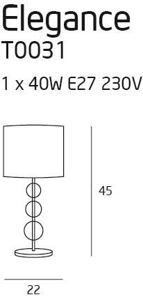 Lampe de bureau Elegance E27 blanc T0031 Maxlight