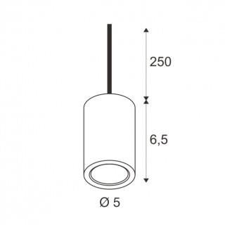 FITU suspension intérieure, hauteur 6,5 cm, bambou clair, E27, 60W max, câble nu sans patère de 2,5m, SLV