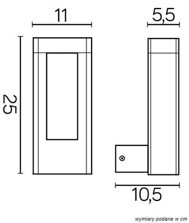 Luminaire de façade Evo GL15404 2 x 30 in. 2835 SMD LED ; 8 W, 230 V, SU-MA