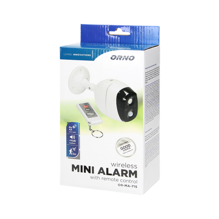 Alarme sans fil avec sirène intégrée et sirène commandée par télécommande, IP44, 5m, fonctionnement sur batterie